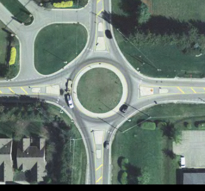 96th Street at Ditch Road roundabout